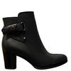 REDZ WOMENS STRAP ZIP ANKLE BOOT - BLACK